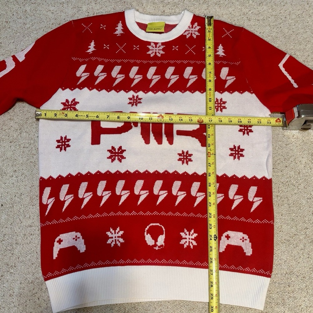 PWR.SUPPLY Sweater PWR UP Lightning Bolt Snowflake Gaming &Content Creator Sz XL - Picture 8 of 8